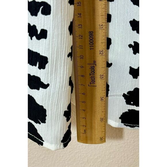 NWOT .Object Band Collar Black & White Bohemian Long Sleeve Abstract Dress XS - Picture 7 of 9